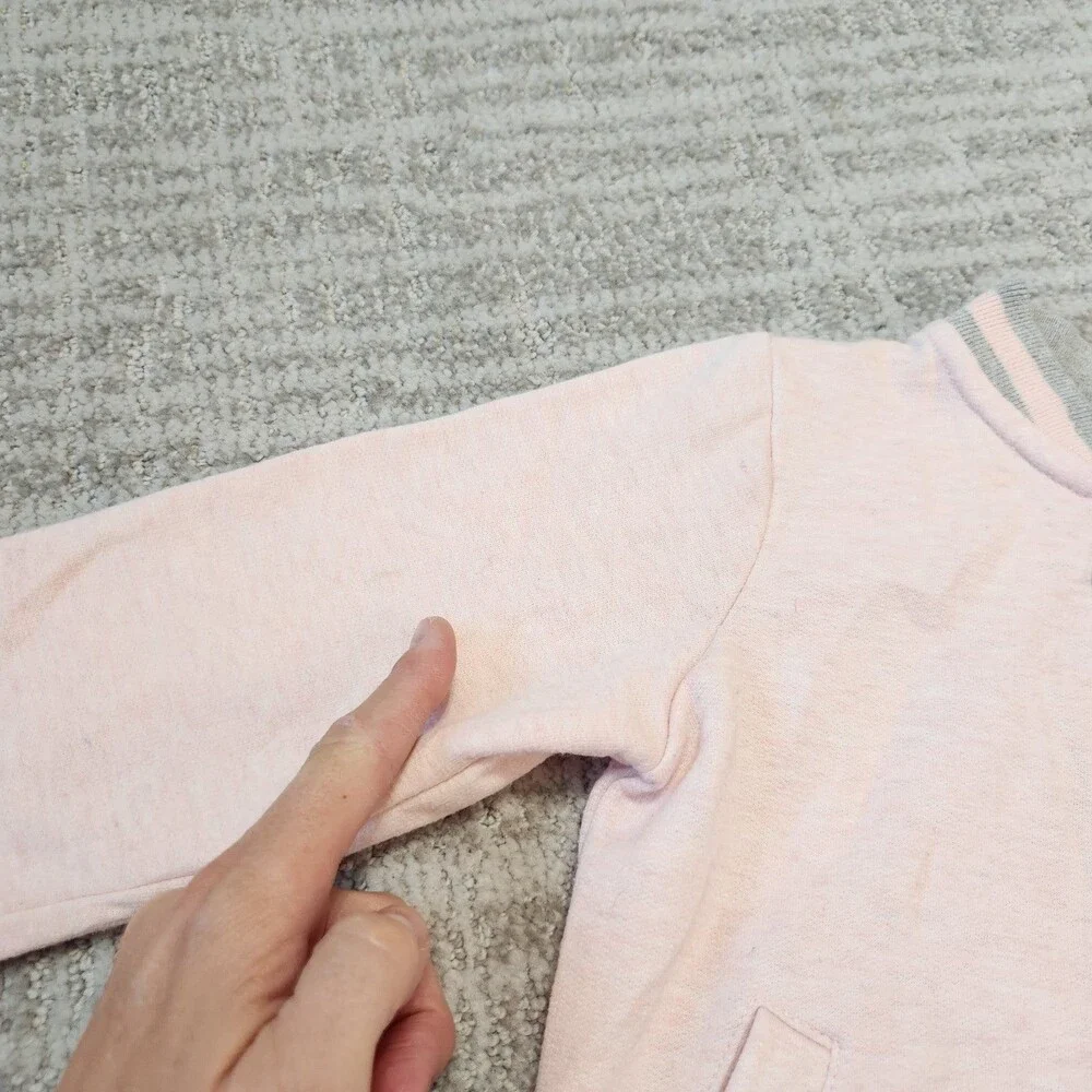 Hello Kitty toddler girls lightweight full zip jacket pink gray size 4